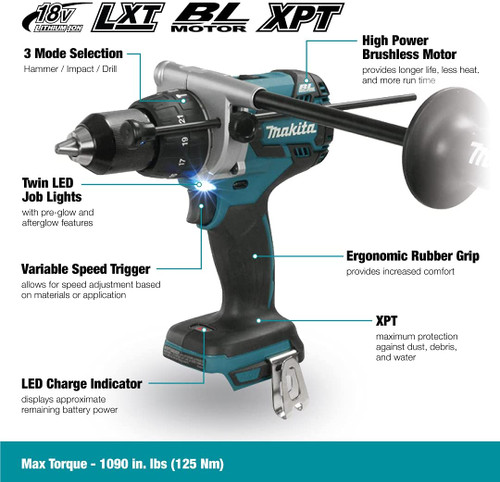 Makita DHP486Z 18V LXT Brushless 1/2 inch Hammer Drill/Driver (Tool Only)