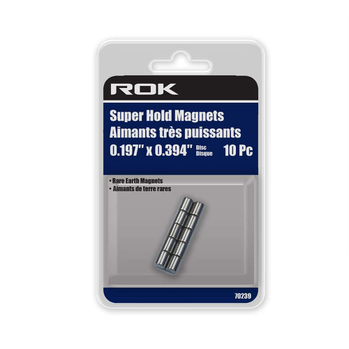 ROK 70239 0.197 Inch x 0.394 Inch Super Hold Barrel Magnets - 10pk