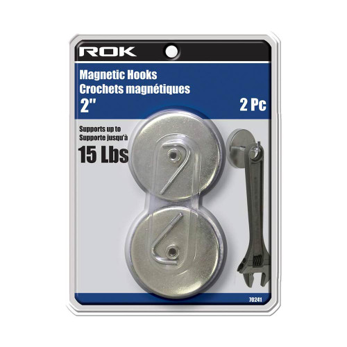 ROK 70241 2 Inch 2pc Magnetic Hooks Set