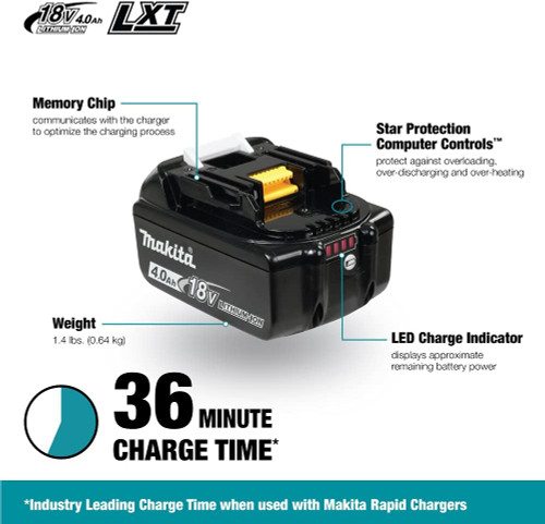 Makita Y-00309 18V 5.0 Ah Battery and Rapid Charger Starter Kit