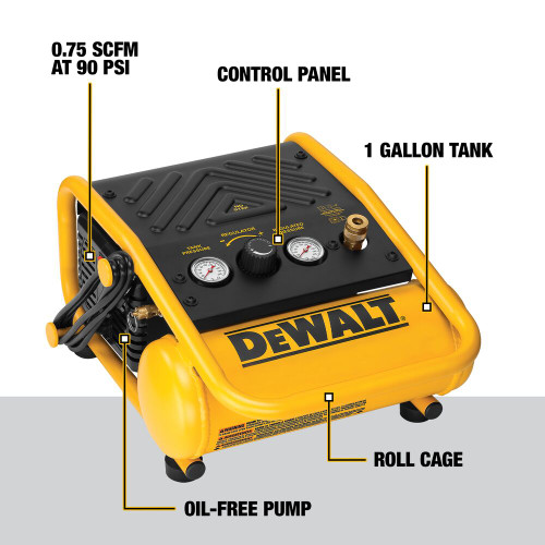DeWalt D55140 1 Gallon, 135 PSI Max, Portable Trim Compressor