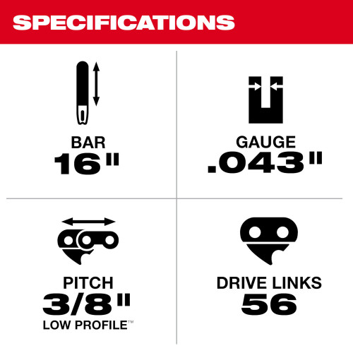 Milwaukee 49-16-2715 16 inch Chainsaw Chain