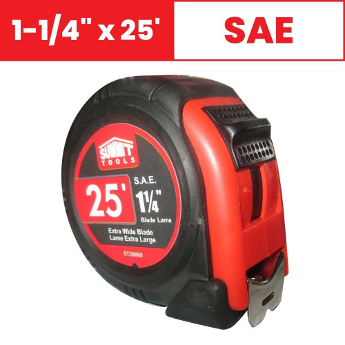 Summit ST20060 1-1/4 inch x 25 ft SAE Tape Measure