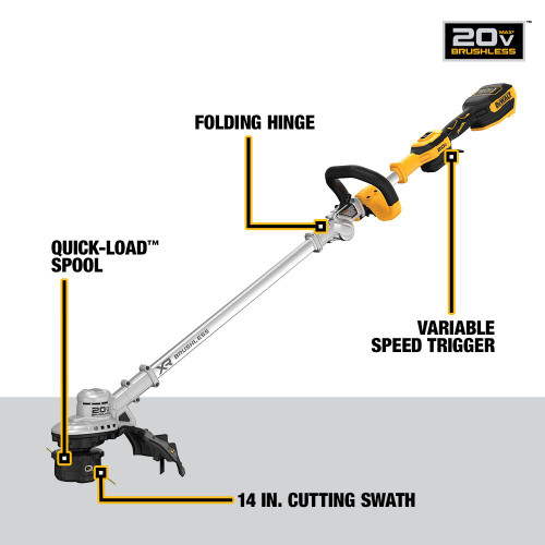 DeWalt DCST922B 20V MAX 14 inch Folding Dual Line String Trimmer (Tool Only)