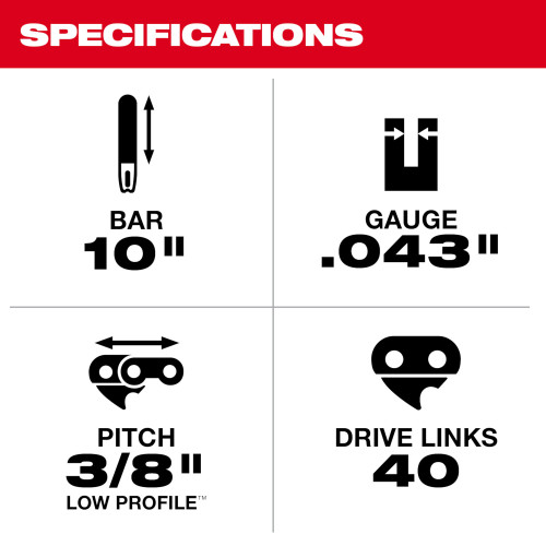 Milwaukee 48-09-5001 10 inch Pole Saw Guide Bar