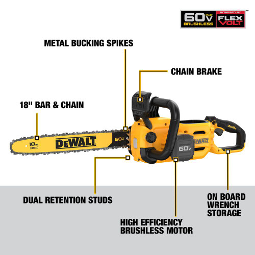 DeWalt DCCS672 60V MAX 18 inch Brushless Chainsaw (Tool Only)