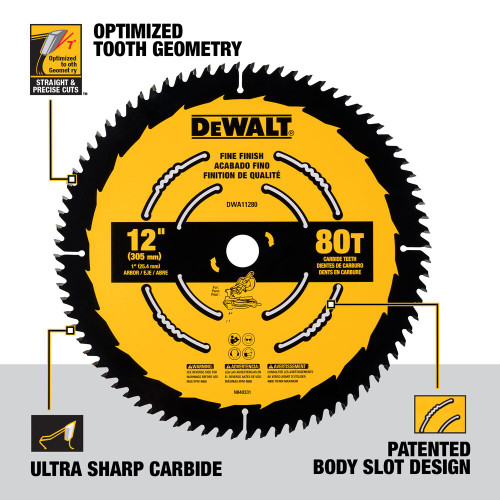 DeWalt DWA11280 12 Inch 80T Segmented Mitre Saw Blade