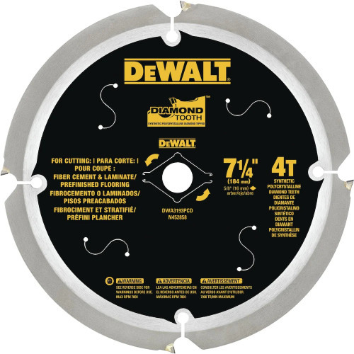 DeWalt DWA3193PCD 7-1/4 Inch 4T PCD Fibre Cement/Laminate Saw Blade