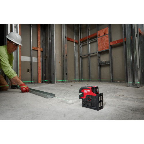 Milwaukee 3624-20 M12 Green Cross Line and 4-Points Laser (Tool Only) measuring layout