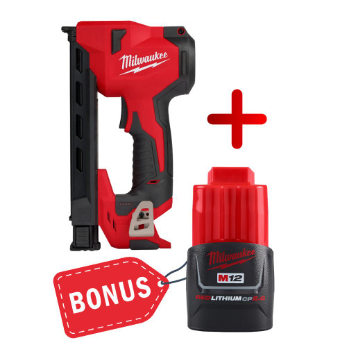 Milwaukee 2448-20 M12 Cordless Cable Stapler (Tool Only) BONUS BATTERY! Milwaukee 2448-20 M12 Cordless Cable Stapler (Tool Only) BONUS BATTERY!