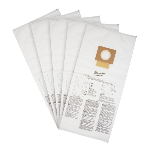 Milwaukee 49-90-1999 12 Gallon Wet/Dry Vacuum Fleece Dust Bags - 5 pack