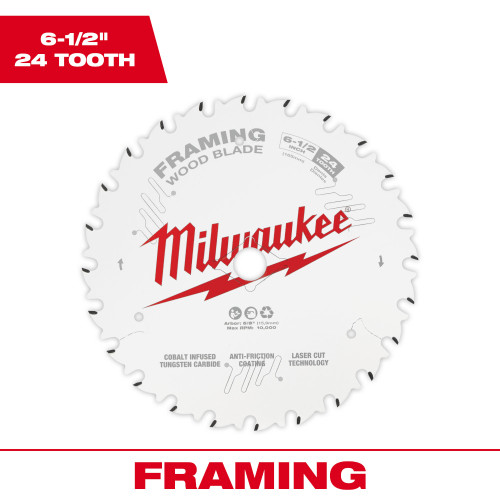 Milwaukee 48-41-0620 6-1/2 inch 24T Framing Circular Saw Blade