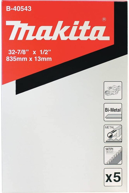 Makita 40543 32‑7/8 Inch 14 TPI Compact Portable Band Saw Blade - 5pk