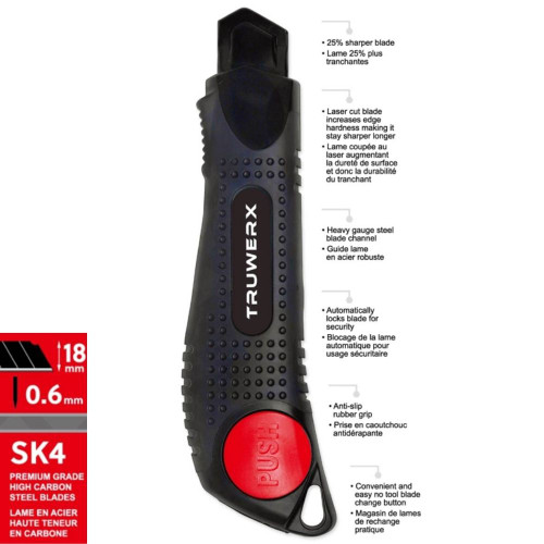 Truwerx 40050 18mm Heavy-Duty Utility Knife