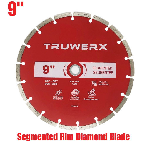 Truwerx 46012 9 inch Segmented Diamond Blade