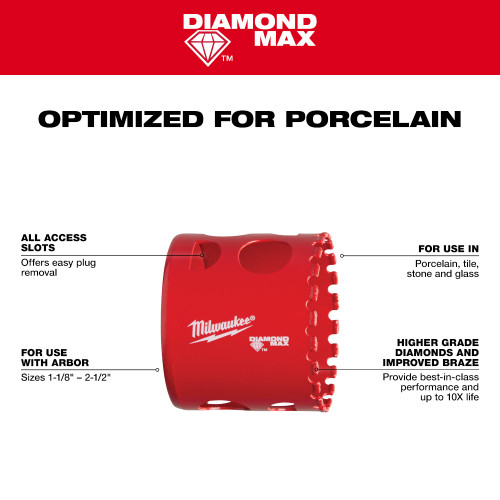 Milwaukee 49-56-5625 1-3/8 Inch Diamond Max Hole Saw