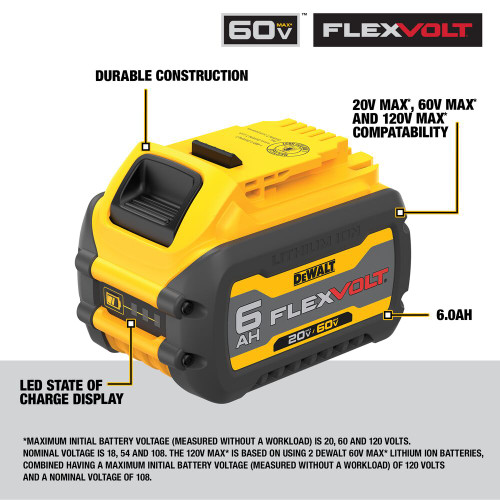 DeWalt DCB606 20V/60V MAX FLEXVOLT 6.0Ah Battery