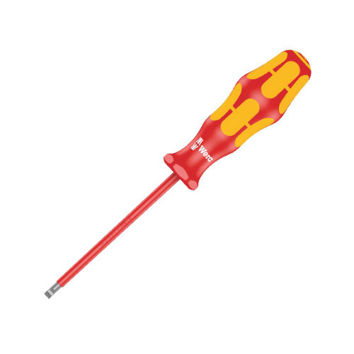 Wera 1/4 inch x 8 inch Slotted Lasertip VDE Insulated Screwdriver