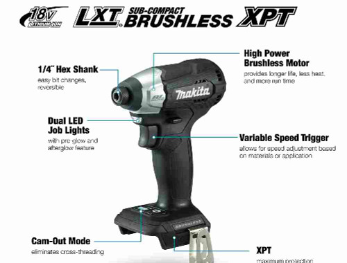 Makita DTD157ZB 18V LXT Sub-Compact Impact Driver Info picture