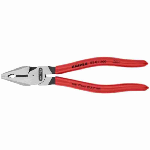 Knipex 8 inch High Leverage Combination Pliers looking straight on at the pliers