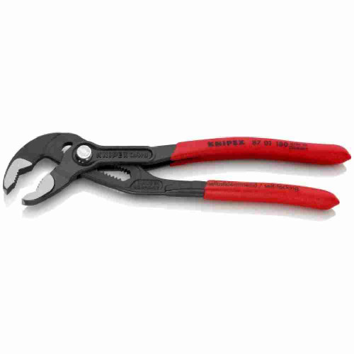 Knipex 8701180SBA 7-1/4 inch Cobra Water Pump Plier showing with open jaws