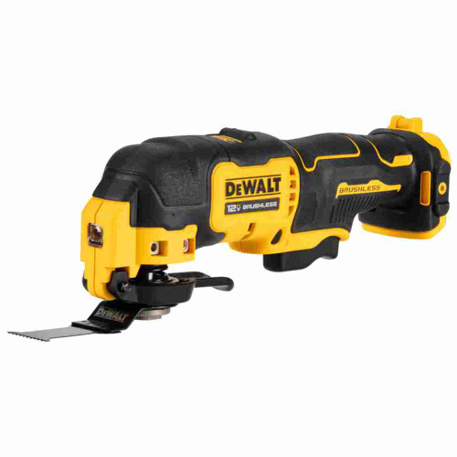 DeWalt DCS353B XTREME 12V MAX Cordless Brushless Oscillating Multi Tool (Tool Only) showing with blade installed