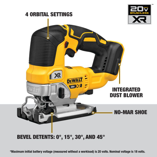 DeWalt DCS334B 20V MAX XR Cordless D-Handle Jig Saw (Tool Only)