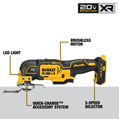 DeWalt DCS356B 20V MAX XR Brushless Cordless 3-Speed Oscillating Multi-Tool (Tool Only) DeWalt DCS356B 20V MAX XR Brushless Cordless 3-Speed Oscillating Multi-Tool (Tool Only)
