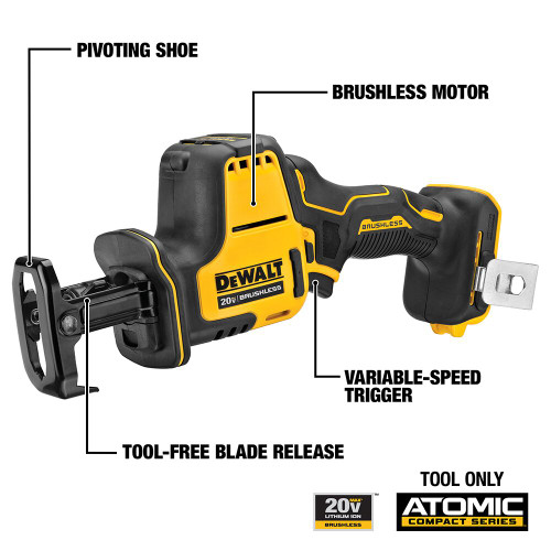 DeWalt DCS369B ATOMIC 20V MAX Cordless One-Handed Reciprocating Saw (Tool Only)