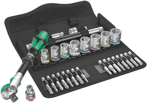 Wera 05004046001 8100 SB 6 Zyklop 29pc Speed 3/8-inch Ratchet Set - Metric