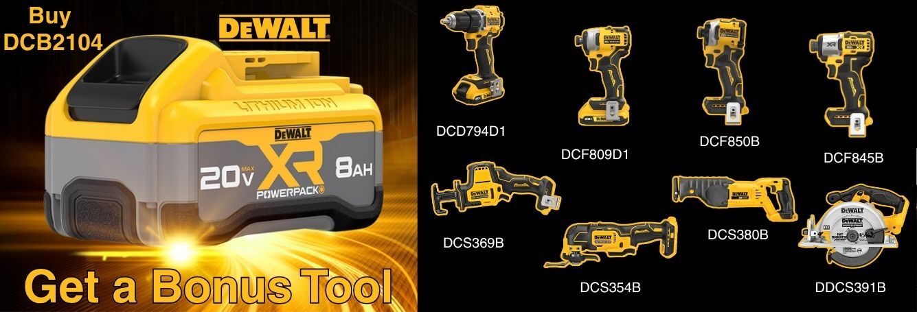 DeWalt 2OV POWERPACK 4 Ah Battery + Bonus DeWalt Power Tool
