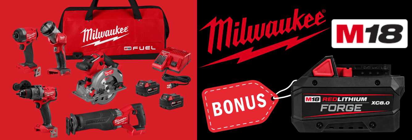 Milwaukee M18 5-Tool Combo Kit & Bonus Battery