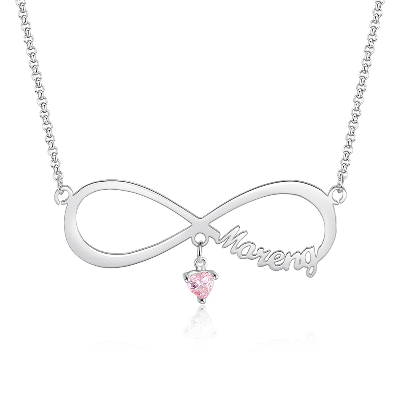 mothers birthstone infinity necklace