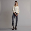 Women's Aran Cabled Sweater - Cream