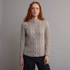 Women's Aran Cabled Sweater - Oatmeal