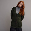 Women's Aran Boyfriend Cardigan - Army Green