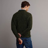 Men's Traditional Donegal Tweed Roll Neck Sweater - Green, Back Detail