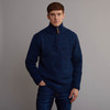 Men's Donegal Tweed Half Zip Sweater - Denim Blue