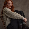 Women's Honeycomb Handknit Crew Neck Sweater - Oatmeal