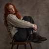 Women's Honeycomb Handknit Crew Neck Sweater - Oatmeal