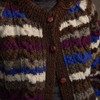 Women's Striped Handknit Cardigan - Skyline, Buttons