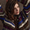 Women's Striped Handknit Cardigan - Skyline