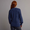 Women's Fisherman's Ribbed Crew Sweater - Denim, Back Detail