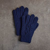 Women's Aran Handknit Gloves - Navy