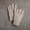 Women's Aran Handknit Gloves - Oatmeal