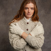 Women's Aran Handknit Gloves - Natural White