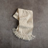 Women's Handknit Aran Scarf - Natural White