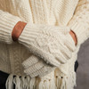 Men's Aran Handknit Gloves - Natural White