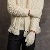 Men's Aran Handknit Gloves - Natural White