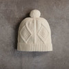 Men's Aran Handknit Hat - Natural White